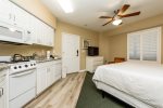 Convenient kitchenette, along with king bed